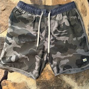 Vuori Men's Camouflage Gray & Black Performance Shorts